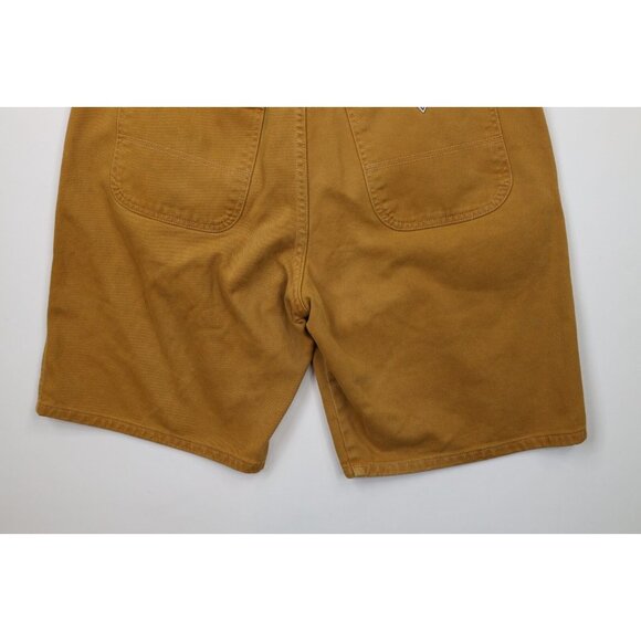 Vintage 90s Guess Mens 34 Distressed Denim Jean Shorts Jorts Wheat Brown USA - Picture 14 of 14